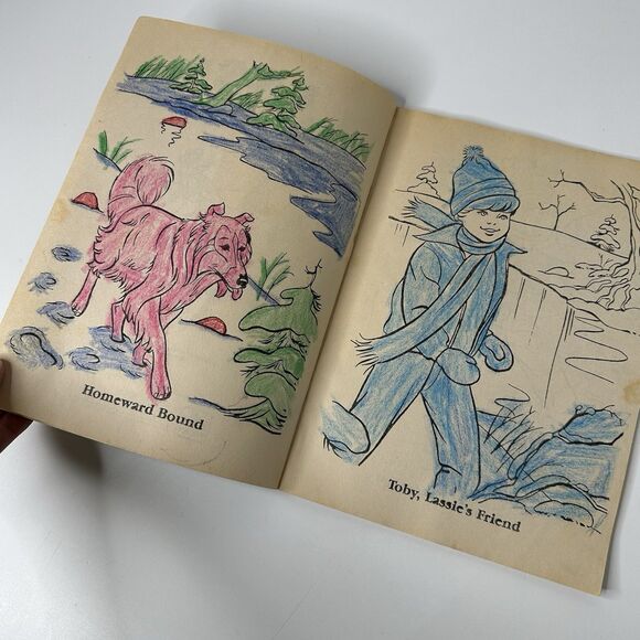 Vtg 1979 Lassie Landslide At Roberts Range Coloring Book Golden READ - Picture 9 of 13